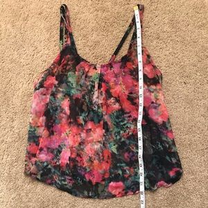 Decree semi-sheer flowy cami